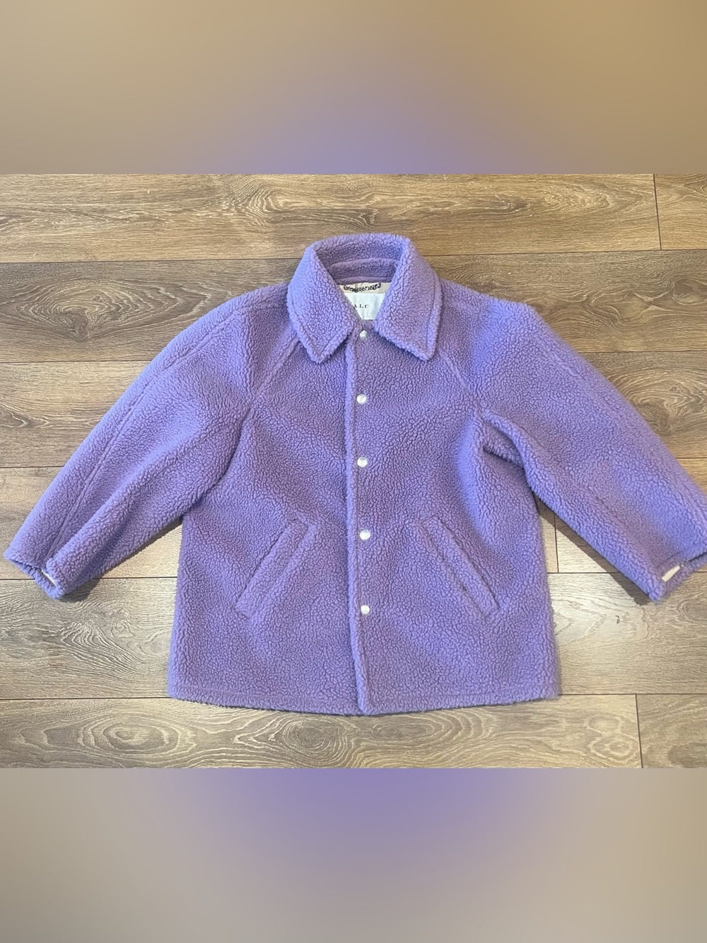 A.L.C. Lincoln Deep Lilac Faux Shearling Teddy Coat, XS - Picture 3 of 7
